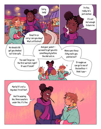 Pages 1-4 of "Oona and Marta Go Shopping". Art by Rachel Cherry.